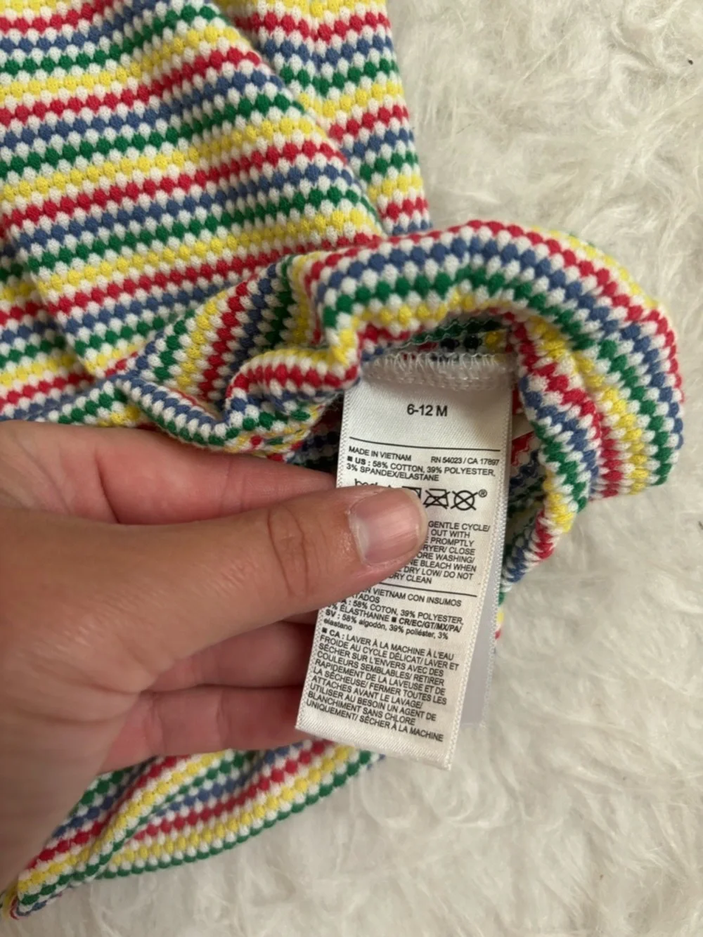 Old Navy Baby Preppy Multicolor Striped Knit Polo Bubble Romper